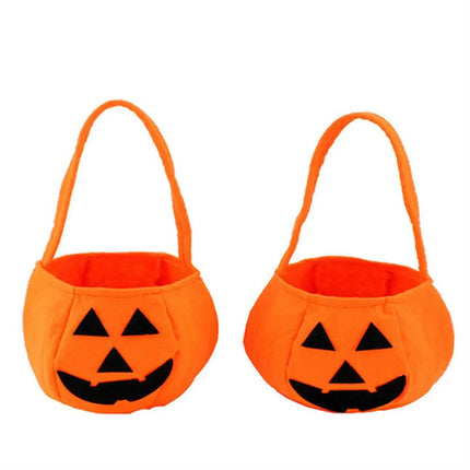 Halloween Pumpkin Bucket Portable Candy Basket Trick or Treat Kids Gift Packaging Halloween Party Decor Supplies