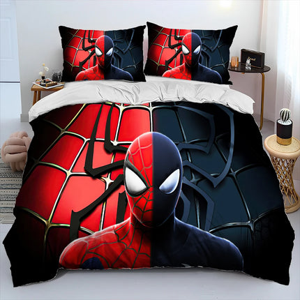 23 Style Spider Man Cartoon Marvel Comforter Bedding Set,Duvet Cover Bed Set Quilt Cover Pillowcase,Queen Bedding Set Adult Kids