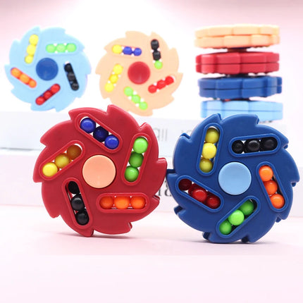 New Ten-sided Rotation Finger Magic Beans Spin Bead Puzzles Game Gyro Antistress Learning Educational Magic Disk For Children