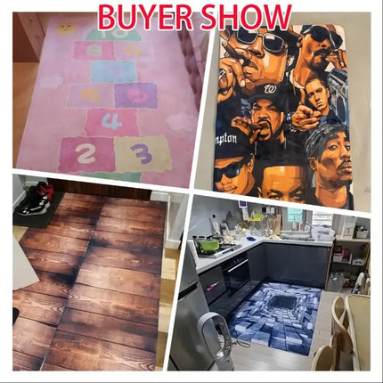 Large Area Rugs Gamer Carpet Black Gamepad for Living Room Home Decor Game Controller Patterns Decoration Gaming Boys Paint Rug