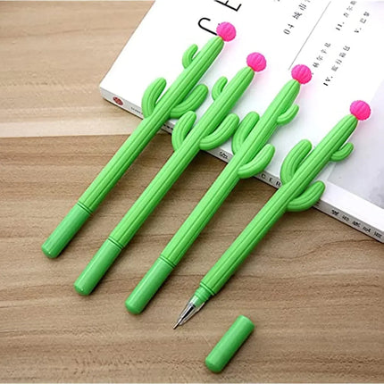 24 Pcs Wholesale Creative Cactus Black Gel Ink Pens Five Novel Stylesncute Fun Writing Pens School Office Student Supplies