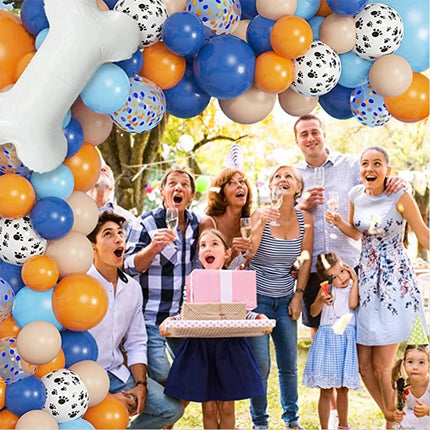 121Pcs Dog Paw Balloons & Bone Balloon Birthday Balloons Garland Arch Kit for Boys Girls Bluey Theme Birthday Party Decorations