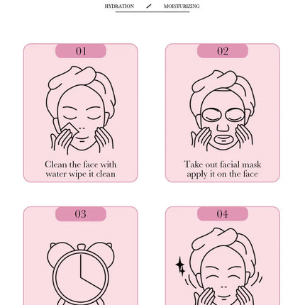 12pc Rose Flower Extract Face Mask Korean Whitening Sheet Mask Moisturizing Mask Nourishing Skincare Facial Korean Fresh Product