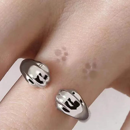 반지 Cat Ring Кольца Женские Women Cute Cat Claw Embrace Tightly Design Open Rings Gothic Adjustable Ring Jewelry Birthday Gifts