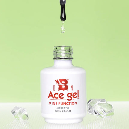 BOZLIN 15ML Ace Gel 9-in-1 Nail Glue Gel Nail Polish Thickness Transparent Semi Permanent  Function UV Gel Soak Off Nail Art