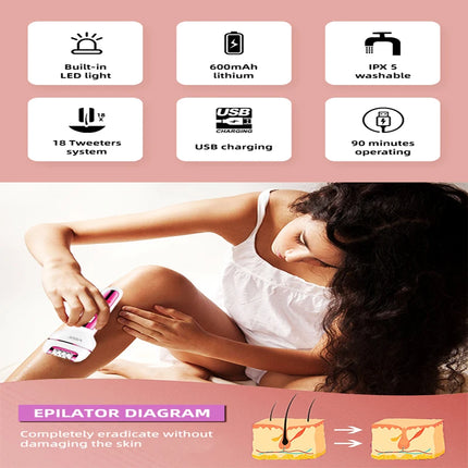 Original VGR 3in1 Epilator Women Electric Shaver For Face & Body Rechargeable Lady Trimmer Hair Removal Bikini Underarms Legs