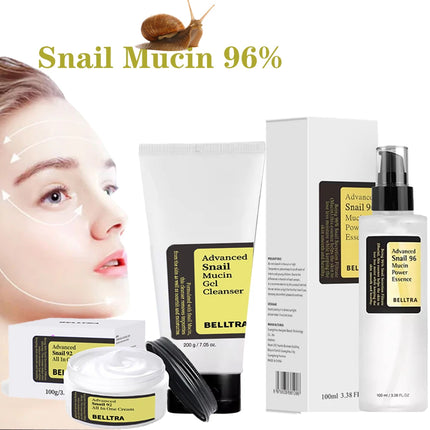 Snail mucin 96 Korean skin care snail whitening, moisturizing, anti-aging, acne mark removal, snail essence three-piece set