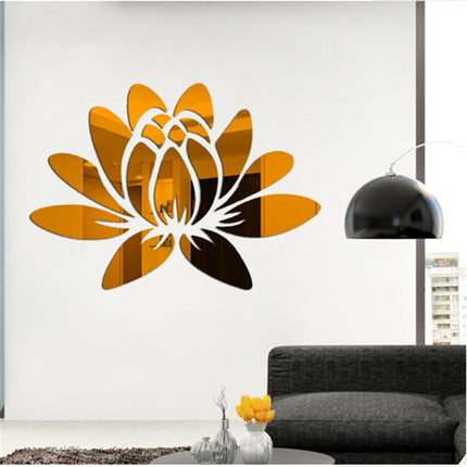 Hot Acrylic Mirror 3D Stickers Wall Sticker Diy Home Decoration Multi Piece Package Festival For Wall Modern Art Flower Sticker