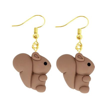 Funny Animal Resin Drop Earrings for Women - Whioo R Cute/Romantic Fashion Statement Piece