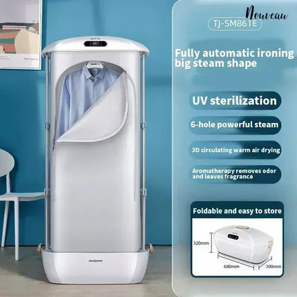 220V Electric Clothes Dryer Foldable UV Iron Steam Multi-function Automatic Ironing Machine Smart Remote Control