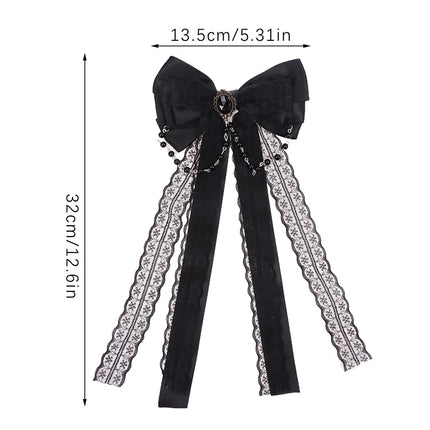 Lolita Lace Bow Ribbon Hair Clip Cute Hairpins Headdress Headband Hair Accessories Women Girls Hair Ornament