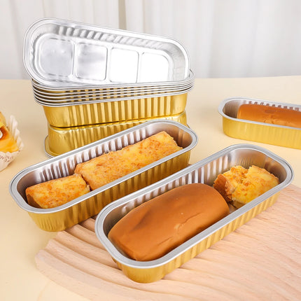 5/10Pcs Aluminum Foil Baking Tray Rectangle Tin Cup Reusable Air Fryer Tinfoil Pan Pudding Cake Mold Baking Pastry Tool Bakeware