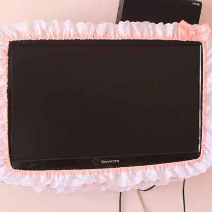 24-48INCHES Fabric TV Circle Power on Without Taking Out Dust Cover Monitor Screen Home Decorations Dust Cover with Elastic