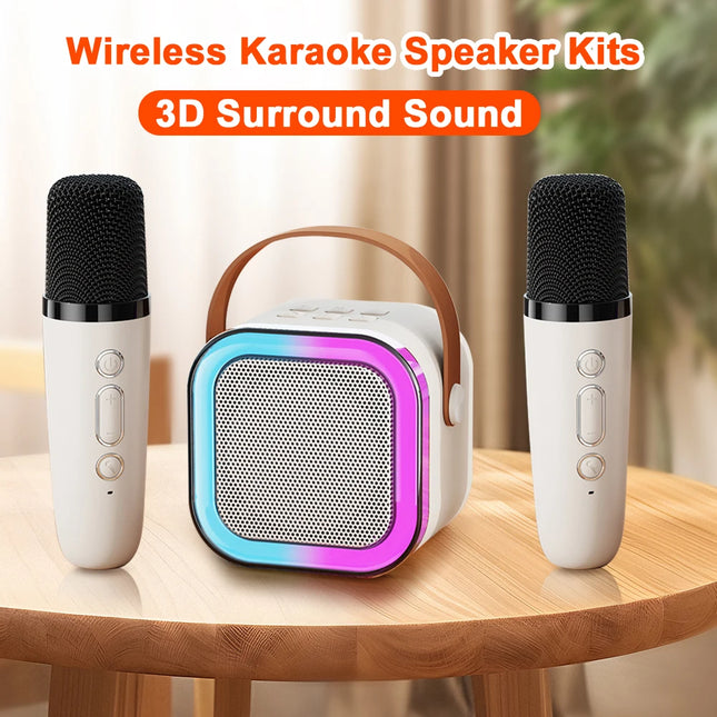 K12 Bluetooth Wireless Portable Speaker Multi-function Karaoke with 1-2 Microphone Music Player Karaoke Machine For Kids Adults