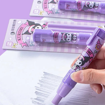 3Pcs/Set Sanrio Cute pattern Pen type retractable erasers Children student pencil eraser Mymelody Kuromi Cinnamoroll Pochacco