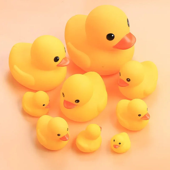 1Pc Cute Small Yellow Duck Baby Bath Toys Squeeze Rubber BB Bathing Water Fun Toy Race Classic Squeaky Kids Toys