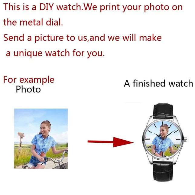 A4730 Custom Photo watch DIY watches Waterproof unisex for men women Lovers put your own image Personalized Birthday Gift