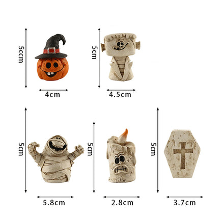 Halloween Cushaw Skeleton Decoration Ornaments Skeleton Candlestick Resin Crafts Small Ornaments