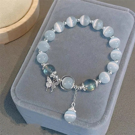 Simple Pendant Bracelet Ins Moonstone Crystal Bead Moon Pendant Bracelet For Women Imitation Opal Bracelet Jewelry Gifts