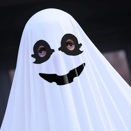 Cute Kids Adult Halloween Ghost Horror Cloak Capes Anime No Face Cosplay Costumes White Treating Tassels Cloak Unisex Full Set