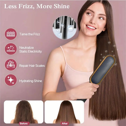 Professional Heating Comb Hair Straightener Brush Negative Ion,Not Hurt Hair Portable And  Heating Electric Straightening Brus