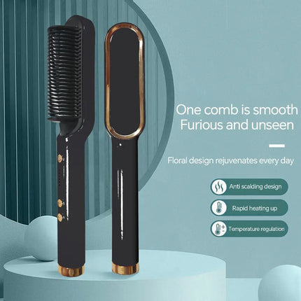 Professional Heating Comb Hair Straightener Brush Negative Ion,Not Hurt Hair Portable And  Heating Electric Straightening Brus