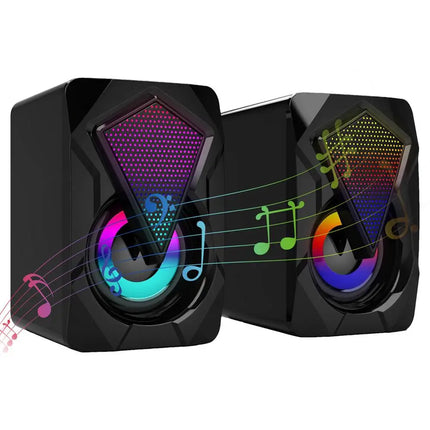 Desktop PC Speakers Colorful RGB Desktop PC Speakers Clear Sound Multimedia 2Pcs Plug & Play Speakers For Desktop PC All