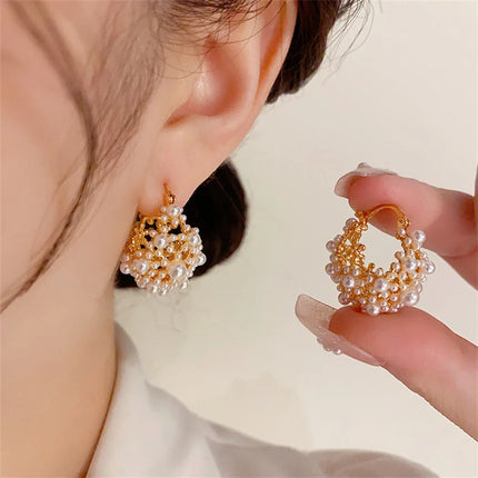 Elegant Korean Style Pearl Drop Earrings for Women - Chic Fashion Jewelry Pieces