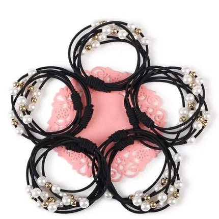 Simulated Pearl Scrunchies Hair Accessories For Women Fashion Korean Multilayer Elastic Rubber Bands Girls Ponytail Holder Tiara