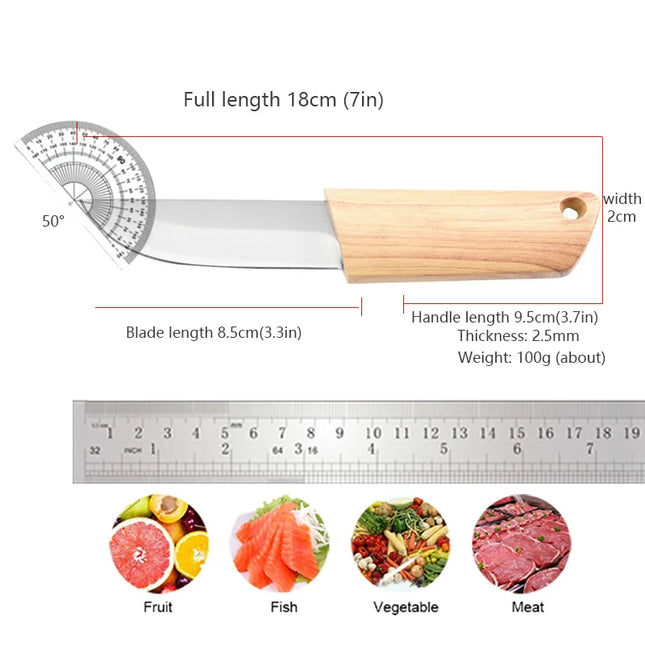 Paring Knife Chef Slicing Steak Fish Knife Sharp Kitchen Knives Plastic Handle Stainless Steel Boning Barbecue Knives With Cover