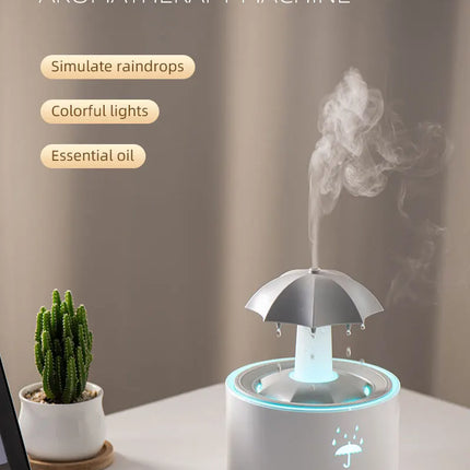 New Creative Rotating Raindrop Aromatherapy Machine Rain Cloud Humidifier Heavy Fog Quantity Colorful Moving Head Humidifier