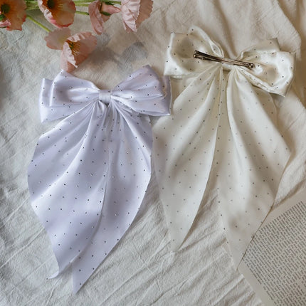 Woman Girls New Bowknot Streamer Hairpin Chiffon Ribbon Barrette Bow Back Head Spring Clip Headwear Fashion Hair Accessories