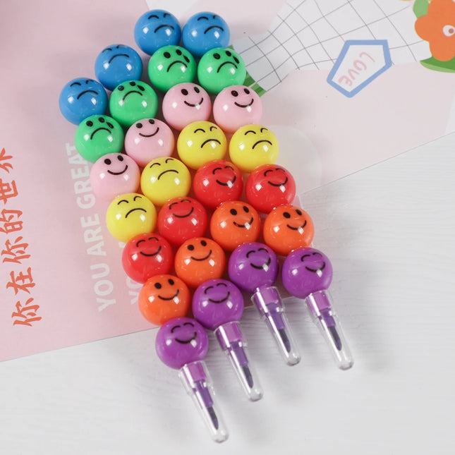 10Pcs Lollipop Building Block Crayon/Pencil Graffiti Pen for Children Birthday Party Favors Student Back To School Gifts