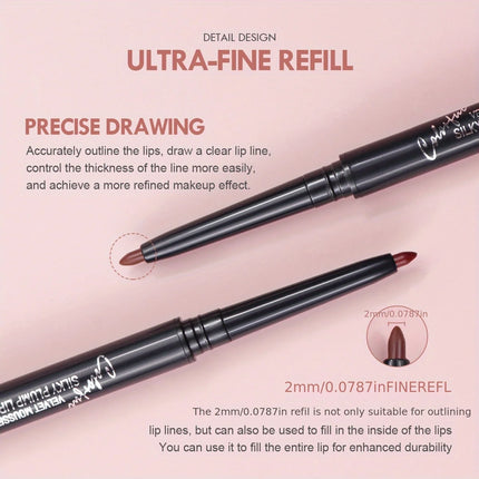 Nude Brown Lip Liner Pencil Lipstick Matte Smooth Waterproof Lipliner Long Lasting Non-stick Cup Lipstick Pen Beauty Makeup