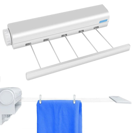 Retractable Clothesline With 5-Lines Wall Mounted Clothes Dryer Line Bathroom Invisible Clothesline Space Saving Drying Hanger