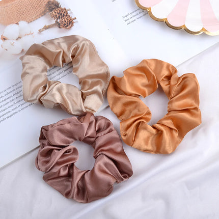 3.9 inch Women Silk Scrunchie Elastic Handmade Multicolor  Hair Band Ponytail Holder Headband Hair Accessories