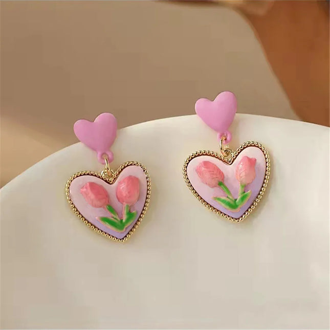 Korean Flower Shape Stud Earrings Women Personality Fashion Unique Niche Design Earrings Luxury Wedding Jewelry Birthday Gift