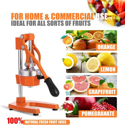 Commercial Heavy Duty Cast Iron Hand Press Manual Orange Citrus Lemon Lime Grapefruit Pomegranate Fruit Juice Squeezer Machine