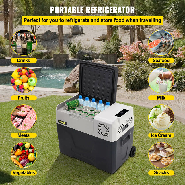 VEVOR 30L 40L 50L Mini Car Refrigerator Small Fridge Freezer Portable Compressor Cooler 12V/24V 220V for Driving Camping Picnic