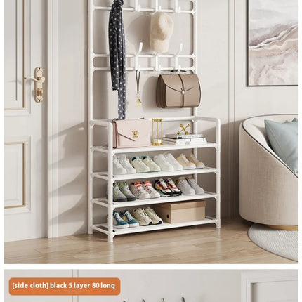 Clothes Hat Hangers Shoe Rack Multi-ayer Shoe Rack Simple Floor Shoes and Hat Racks Load-bearing Living Room Organizer Shelf