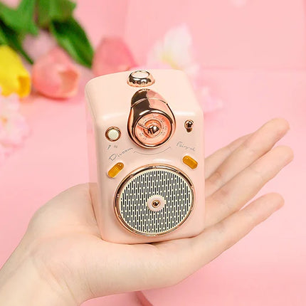 Divoom Fairy-OK Retro Mini Karaoke Speaker with Microphone Karaoke Function with Voice Change, FM Radio, TF Card