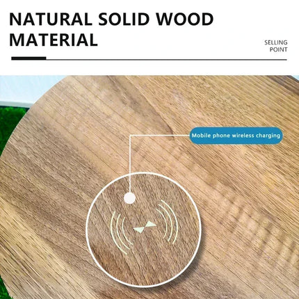 Wooden Coffee Table Portable Bluetooth Speaker Smart Speaker Tripod Table 9000 MAh with Wireless Charger and USB Charging Stand