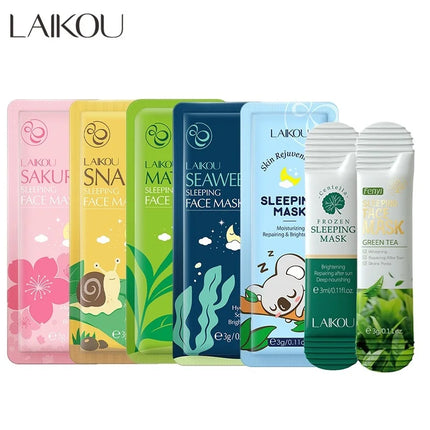 LAIKOU 7pcs Moisturizing Facial Mask Firming Hydrating Sleeping Face Masks Face Mask Beauty Korean Skin Care Products