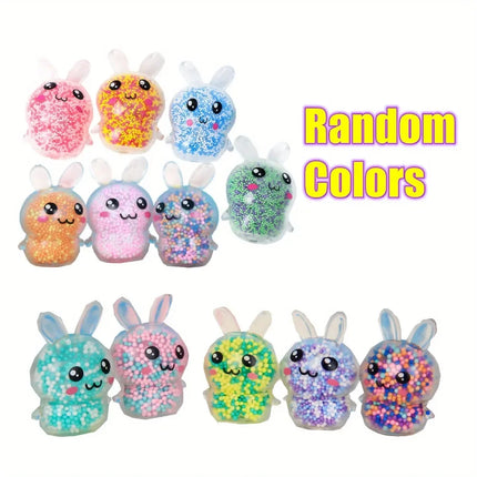 1-6pcs Large Squishy Bunny Stress Balls with Light Kids Fidget Toys Stress Relief Toy Girls Rabbit for Easter Basket Stuffers