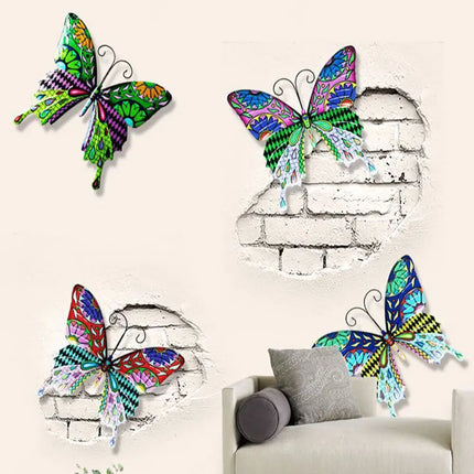 Butterfly Lizard Metal Animal Wall Decor Art Craft Sculpture Hang Indoor Outdoor for Home Garden Office Landscape Decoration