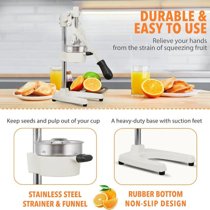 Commercial Heavy Duty Cast Iron Hand Press Manual Orange Citrus Lemon Lime Grapefruit Pomegranate Fruit Juice Squeezer Machine