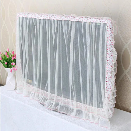 Tv Dust Cover Computer Monitor Protection Stick Wall-Mounted Desktop Curved Screen Soft Fabric Craft