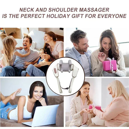 Neck Shoulder Massager Deep Tissue Shiatsu Back Massagers with Heat for Pain Relief Electric Kneading Squeeze Muscles Massage