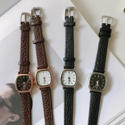 High Quality Ladies Casual Bracelet Watches Women's Simple Vintage Watches for Women Dial Wristwatch Leather Strap Wrist Watch