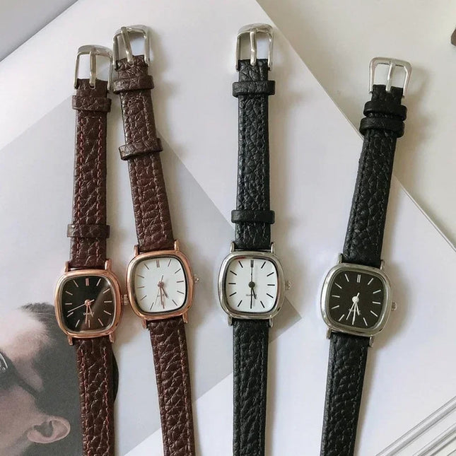 High Quality Ladies Casual Bracelet Watches Women's Simple Vintage Watches for Women Dial Wristwatch Leather Strap Wrist Watch